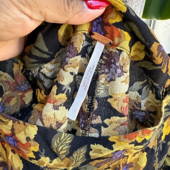 Free People Black and Gold Floral Jumpsuit - Picture 3 of 9